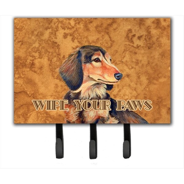 Carolines Treasures 6 x 9 in. Longhair Chocolate Dachshund Wipe Your Paws Leash or Key Holder CA74822 - main